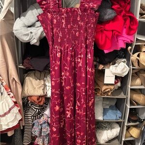 Floral Red Maxi Dress